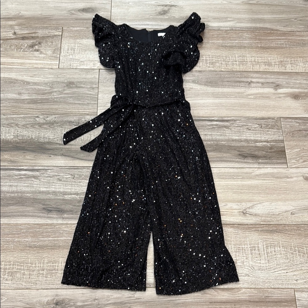 Girls Black Sequin Jumpsuit/Romper (Pant)